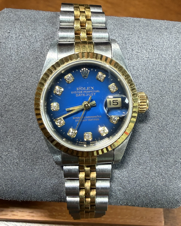 1993 Rolex Lady-Datejust 26MM Blue Dial Two-Tone Jubilee Bracelet (69173)