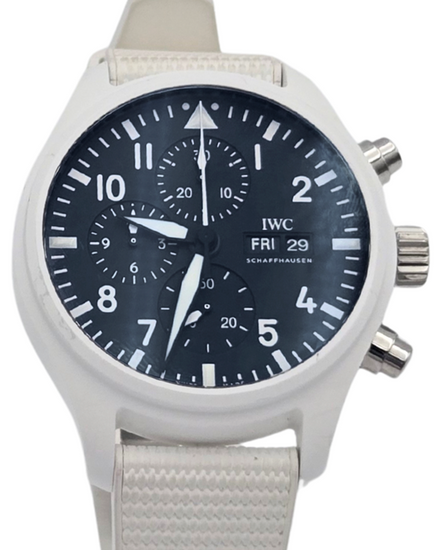 2024 IWC Schaffhausen Pilot Chronograph Top Gun "Lake Tahoe" 44.5MM Black Dial Rubber Strap (IW389105)