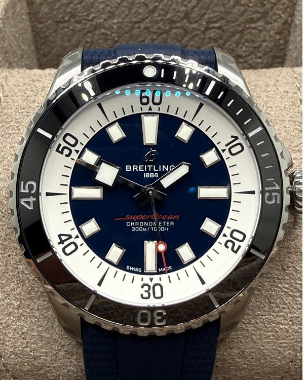 No Reserve - 2026 Breitling Superocean 44mm Blue Dial Steel Bracelet (A17376)