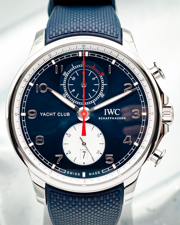 No Reserve - 2022 IWC Schaffhausen Portugieser Yacht Club "Orlebar Brown" Edition 44.6MM Blue Dial Rubber Strap (IW390704)