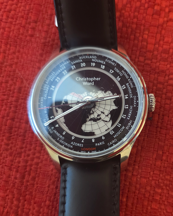 2021 Christopher Ward C1 Worldglow 43.5MM Black Dial Leather Strap (C01-43AWT3-S00K0)