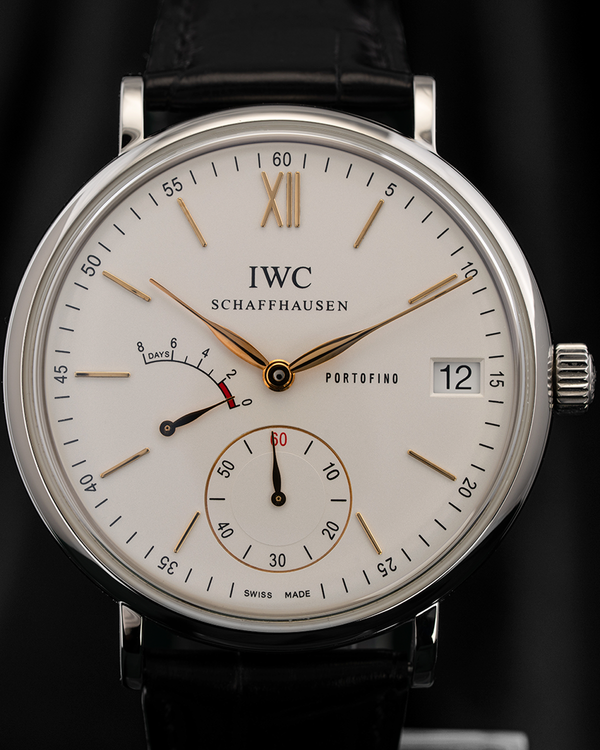 2019 IWC Schaffhausen Portofino Hand-Wound 8 Days 45MM Silver Dial Leather Strap (IW510103)
