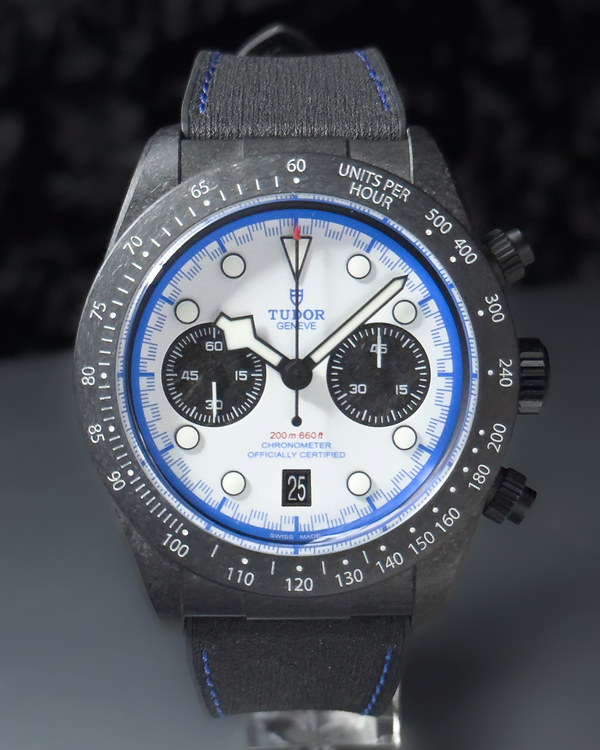 2025 Tudor Black Bay Chrono "Carbon 25" L.E. 42MM White Dial Leather Strap (79377KN)