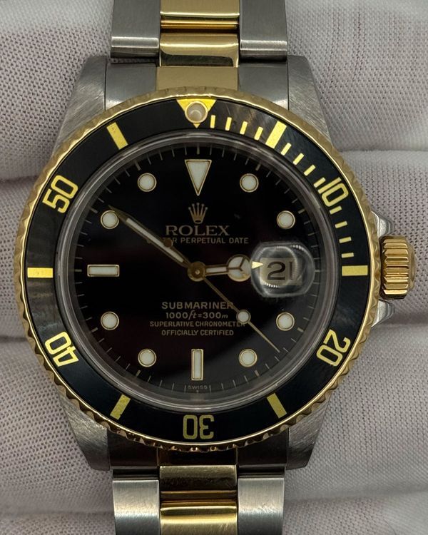 1984 Rolex Submariner Date 40mm Black Dial Two-Tone Oyster Bracelet (16803)
