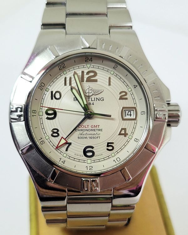 Breitling Colt GMT 42MM White Dial Steel Bracelet (A32370)