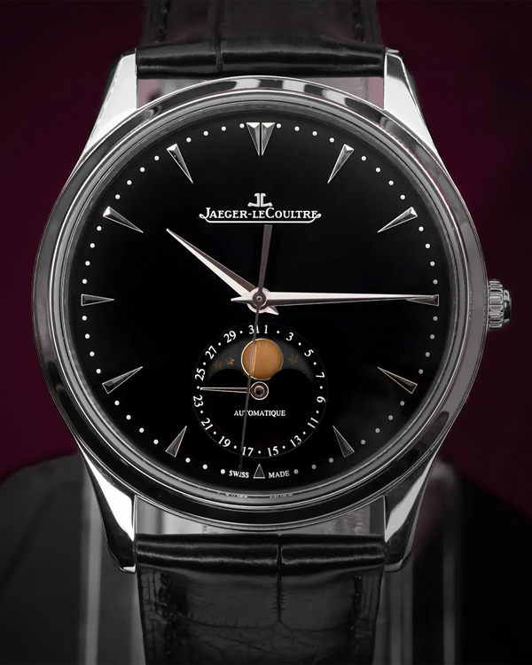 2018 Jaeger-LeCoultre Master Ultra Thin Moon 39MM Black Dial Leather Strap (Q1368470)