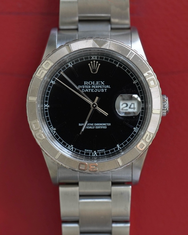 1996 Rolex Datejust Turn-O-Graph 36MM Black Dial Oyster Bracelet (16264)