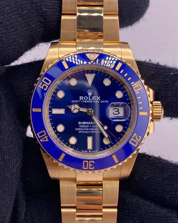 2022 Rolex Submariner Date "Bluesy" 41MM Blue Dial Yellow Gold Oyster Bracelet (126618LB)