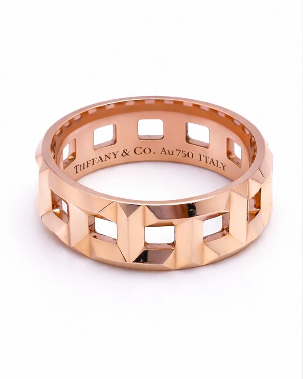 Tiffany & Co. Tiffany T True 18K Rose Gold 8mm Band Ring Size 9