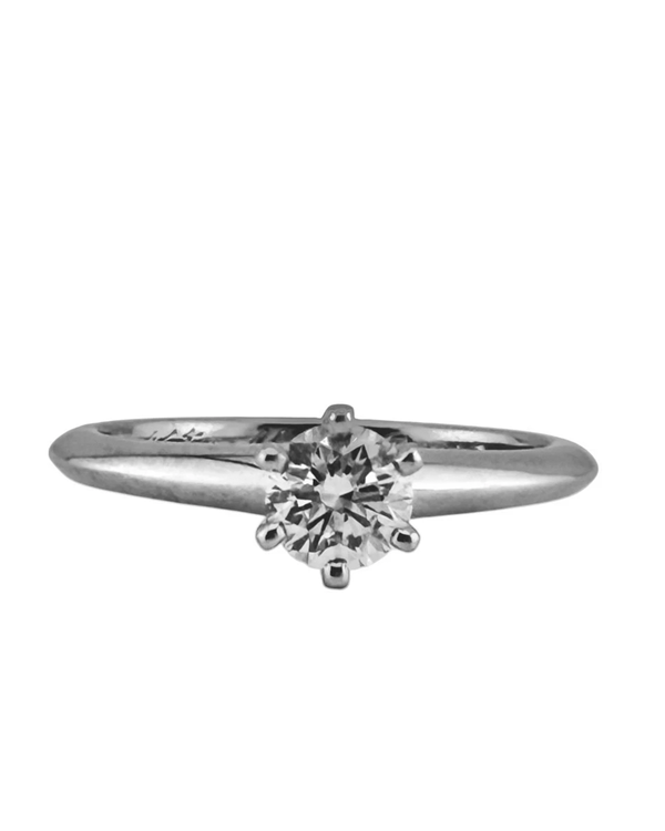 2015 Tiffany Accessories True 0.38ct CTW  H/VS1 Round Diamond Platinum Ring Size 5.75 (Ring)