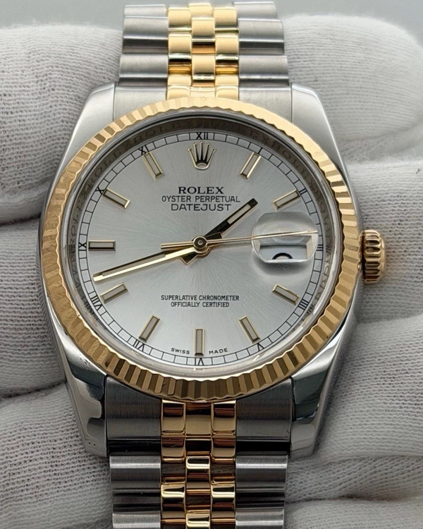 2014 Rolex Datejust 36MM Silver Dial Two-Tone Jubilee Bracelet (116233)