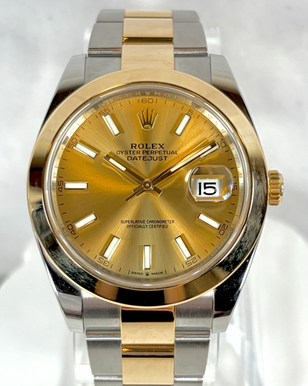 2023 Rolex Datejust 41MM Champagne Dial Two-Tone Oyster Bracelet (126303)