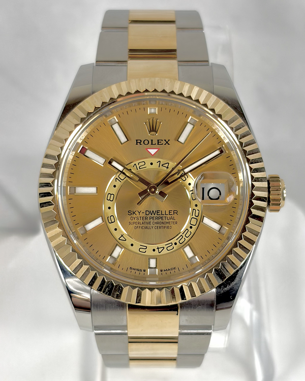 2025 Rolex Sky-Dweller 42MM Champagne Dial Two-Tone Oyster Bracelet (336933)