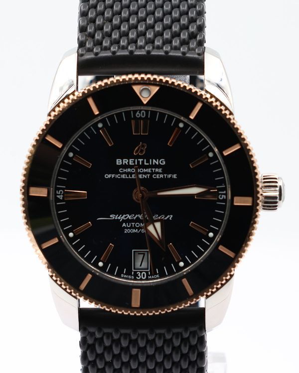 2021 Breitling Superocean Heritage II B20 44MM Black Dial Rubber Bracelet (UB2030)