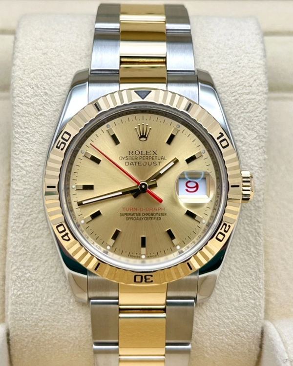 2008 Rolex Datejust 36MM Champagne Dial Two-Tone Oyster Bracelet (116263)