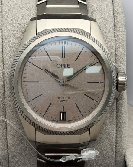 2026 Oris ProPilot X Calibre 400 400 39MM Grey Dial Titanium Bracelet (01 400 7778 7153)