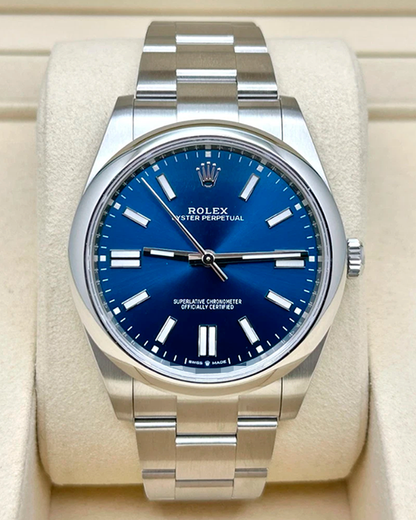 2025 Rolex Oyster Perpetual 41MM Blue Dial Oyster Bracelet (124300)