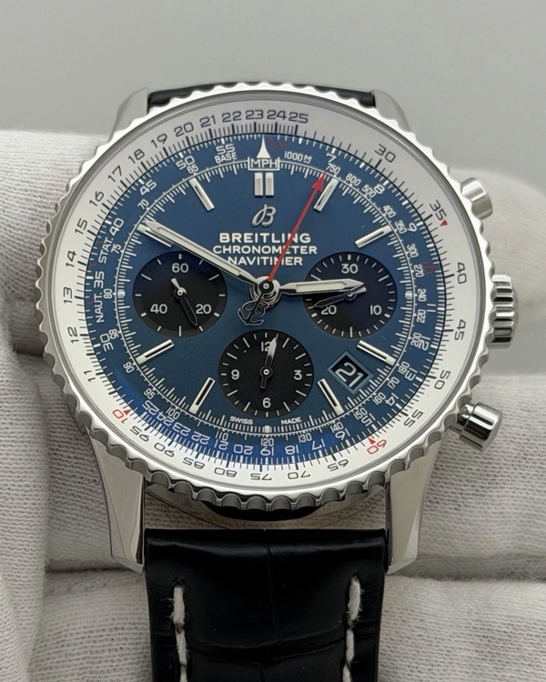 2020 Breitling Navitimer B01 Chronograph 43MM Blue Dial Leather Strap (AB0121)