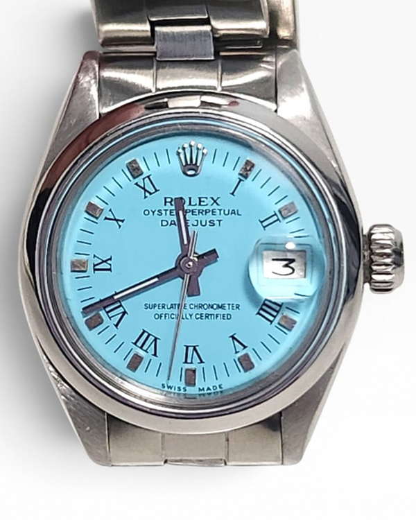 Rolex Lady-Datejust 26MM Aftermarket Blue Dial Oyster Bracelet (6916)