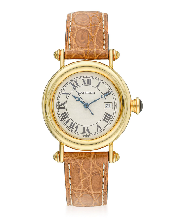Cartier Diabolo 32MM Quartz White Dial Leather Strap (1420)