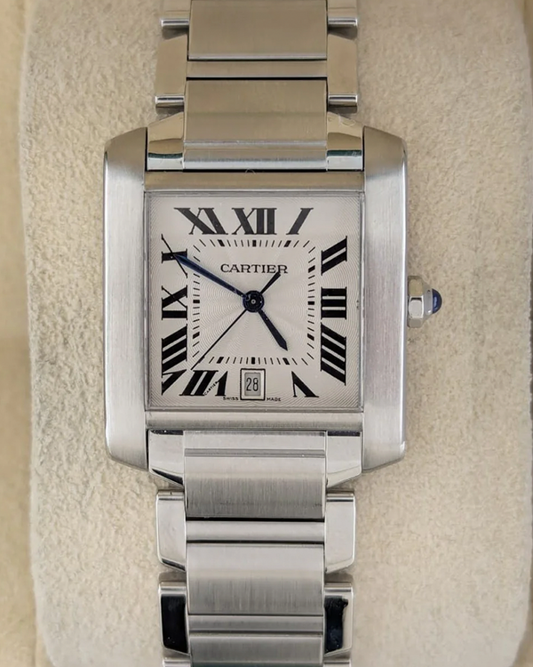 Cartier Tank Française 28MM White Dial Steel Bracelet (2302)