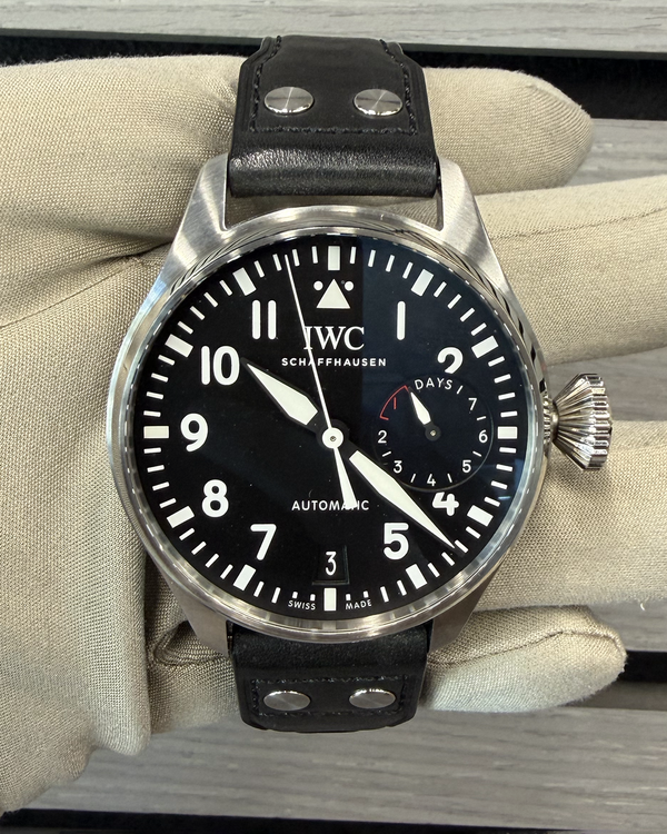 2026 IWC Schaffhausen Pilot 46.2MM Black Dial Leather Strap (IW501001)