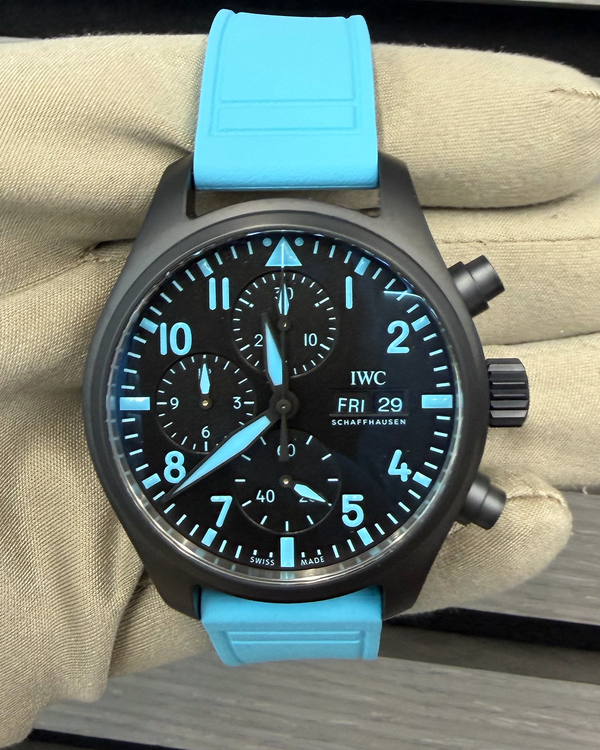 2026 IWC Schaffhausen Pilot Chronograph "George Russell"  L.E. 41MM Black Dial Rubber Strap (IW389411)