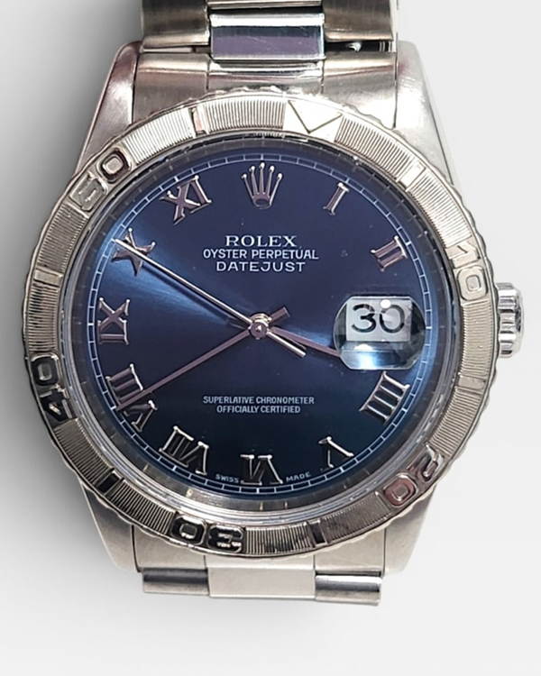 Rolex Datejust Turn-O-Graph 36MM Blue Dial Oyster Bracelet (16264)