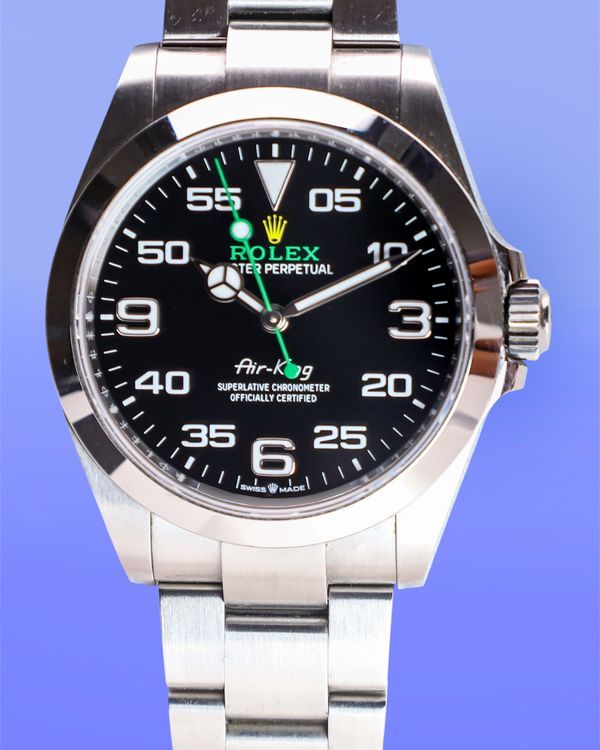 No Reserve - 2023 Rolex Air-King 40MM Black Dial Oyster Bracelet (126900)