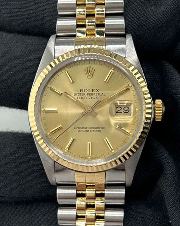 Rolex Datejust 36MM Champagne Dial Two Tone Jubilee Bracelet (16013)