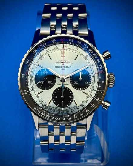 2023 Breitling Navitimer B01 Chronograph 41MM Ice Blue Dial Steel Bracelet (AB0139)
