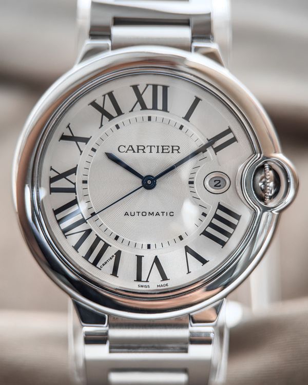 No Reserve - 2014 Cartier Ballon Bleu 42MM Silver Dial Steel Bracelet (W69012Z4)