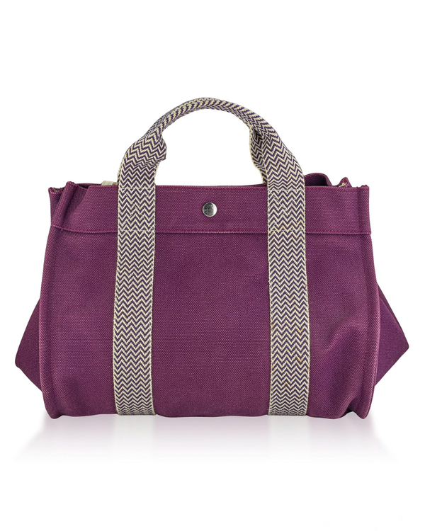 Hermès Cannes PM Tote Bag 10.2 × 13.4 × 10.2IN Canvas Gold-Tone Hardware Textile Strap (PM Tote Bag)