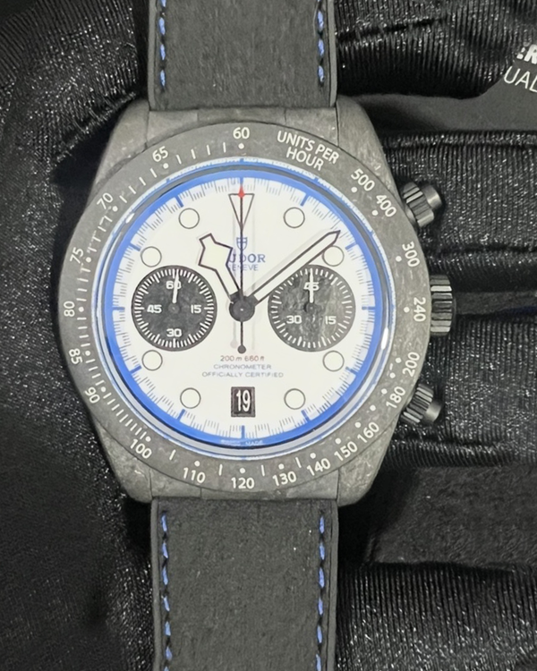2025 Tudor Black Bay Chrono "Carbon 25" L.E. 42MM White Dial Leather Strap (79377KN)
