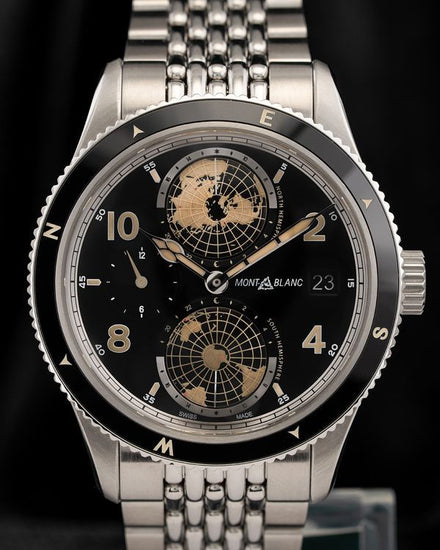 2026 Montblanc 1858 Geosphere 42MM Black Dial Steel Bracelet (125872)