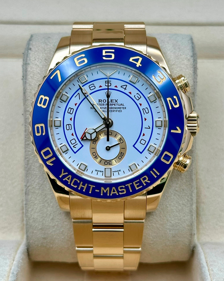 2021 Rolex Yacht-Master 44MM White Dial Yellow Gold Oyster Bracelet (116688)