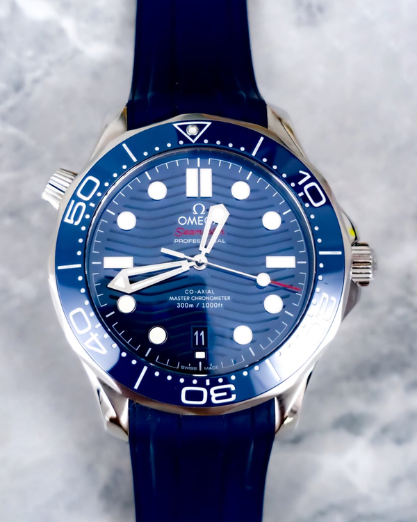 No Reserve - 2024 Omega Seamaster Diver 300M 42MM Blue Dial Rubber Strap (210.32.42.20.03.001)