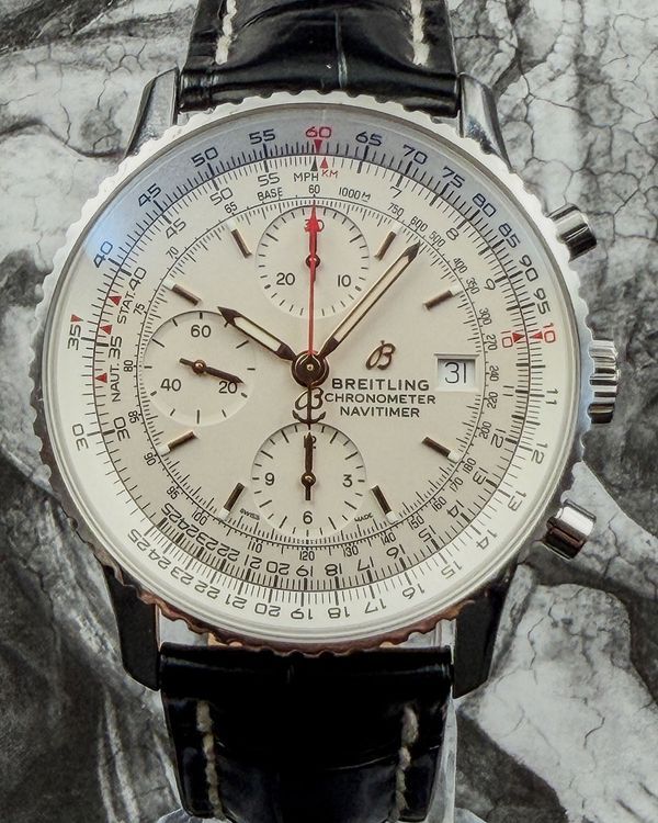 2021 Breitling Navitimer Chronograph 41MM White Dial Leather Strap (A13324121G1X1)