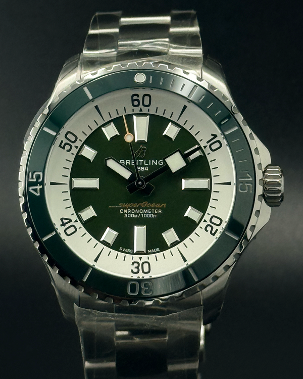 2026 Breitling Superocean 44MM Green Dial Steel Bracelet (A17376)