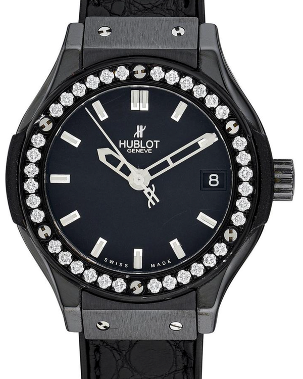Hublot Classic Fusion 33MM Quartz Black Dial Leather Strap (581.CM.1171.LR.1104)
