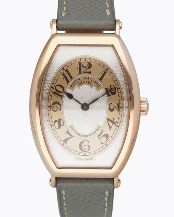 Patek Philippe Gondolo 32MM Silver and Gold Dial Leather Strap (5098R)