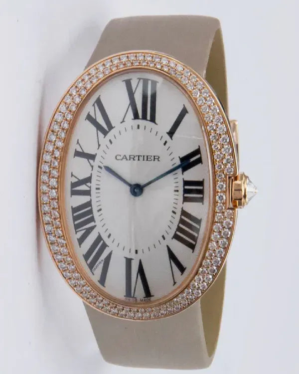 2022 Cartier Baignoire 32MM Silver Dial Leather Strap (WB520005)
