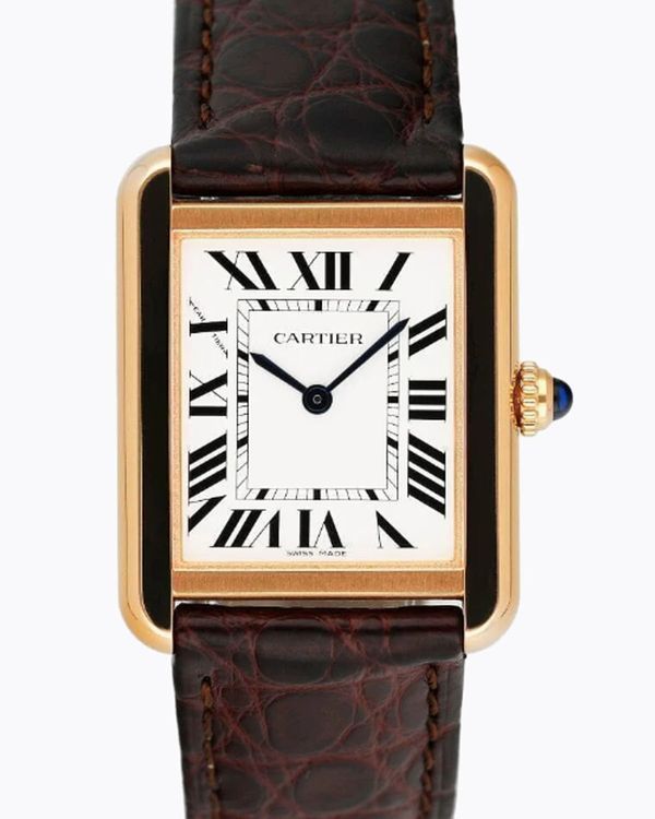 2017 Cartier Tank Solo 24MM Quartz White Dial Leather Strap (W5200024)