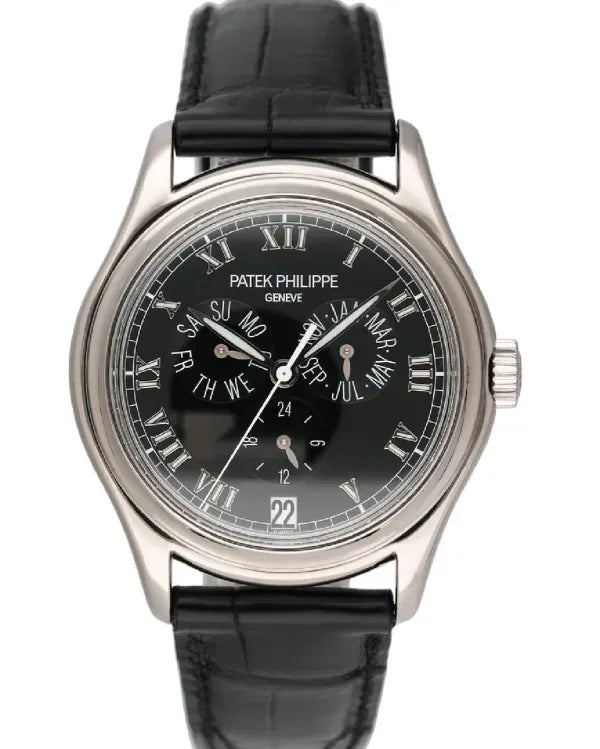 Patek Philippe Annual Calendar 37MM Black Dial Leather Strap (5035G-023)