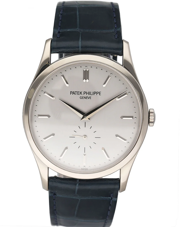 Patek Philippe Calatrava 37MM Silver Dial Leather Strap (5196G-001)