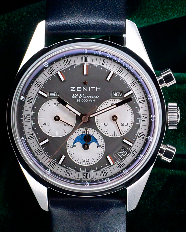 2025 Zenith Chronomaster Original Triple Calendar 38MM Grey Dial Leather Strap (03.3400.3610/39.C910)