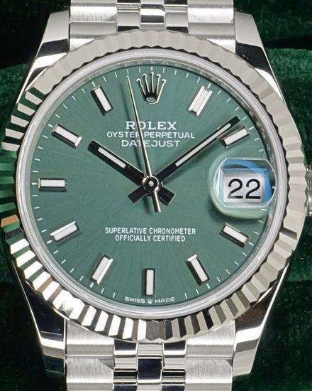 2026 Rolex Datejust 31MM Mint Green Dial Super Jubilee Bracelet (278274)