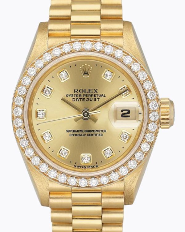 1988 Rolex Datejust (9.0 Mill Serial) 26MM Champagne Dial Yellow Gold President Bracelet (69138)