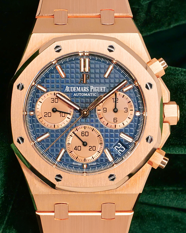 Audemars Piguet Royal Oak Chronograph 41MM Blue Dial Rose Gold Bracelet (26239OR.OO.1220OR.01)