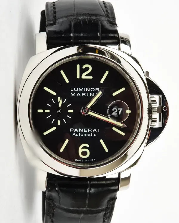 2011 Panerai Luminor Marina 44MM Black Dial Leather Strap (PAM00104)
